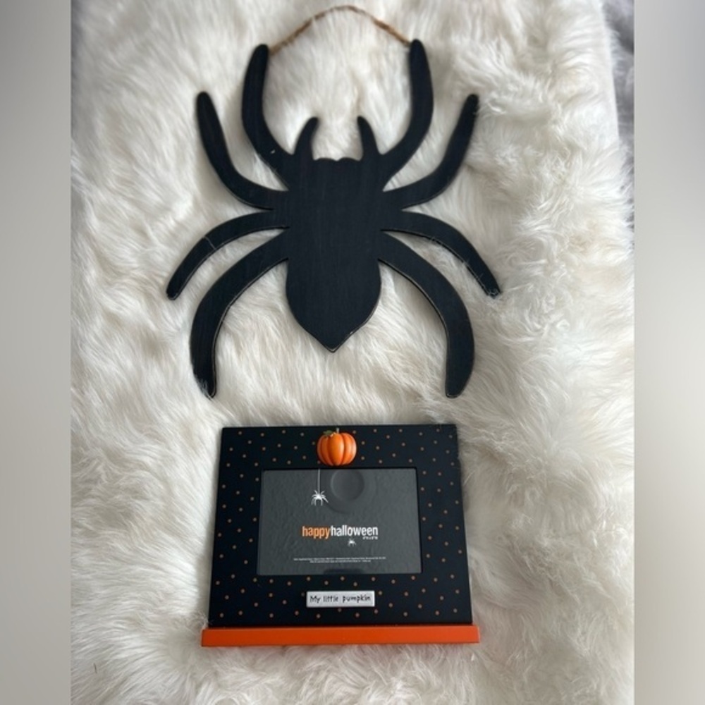 Halloween picture frame and spider decoration